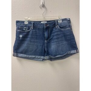 Paige Jimmy Jimmy Denim Shorts Womens Size 31 Distressed Cuffed Blue‎